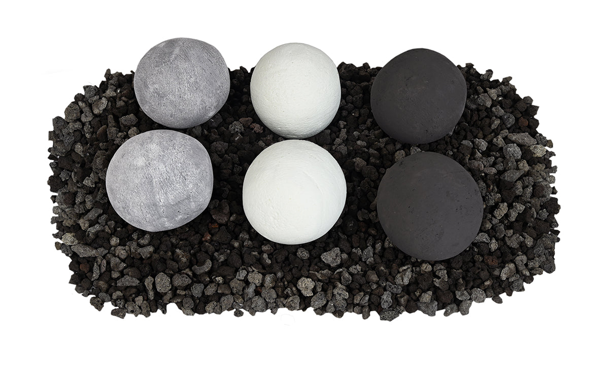 Grand Canyon Gas Logs Cannon Balls, 2” to 6” | Grey, White & Black